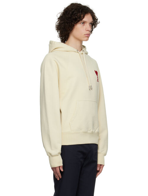 AMI ALEXANDRE MATTIUSSI SSENSE Exclusive Off-White Oversized Ami de Coeur Hoodie