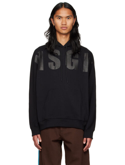 MSGM Black Printed Hoodie