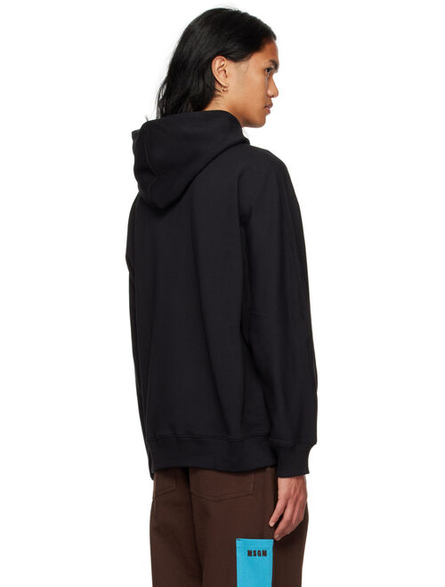 MSGM Black Printed Hoodie