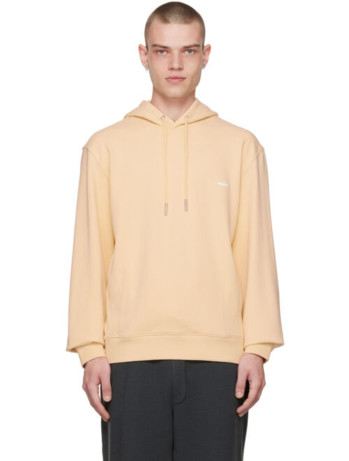 SOLID HOMME Yellow Embroidered Hoodie