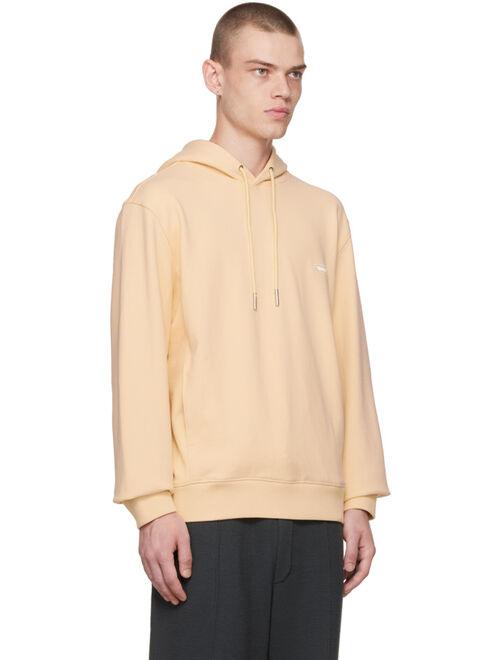 SOLID HOMME Yellow Embroidered Hoodie