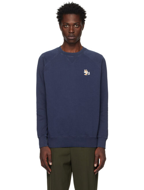 MAISON KITSUNE Blue Dressed Fox Sweatshirt