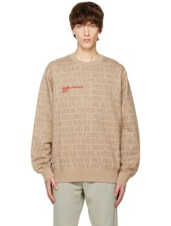 HELMUT LANG Tan Printed Sweatshirt