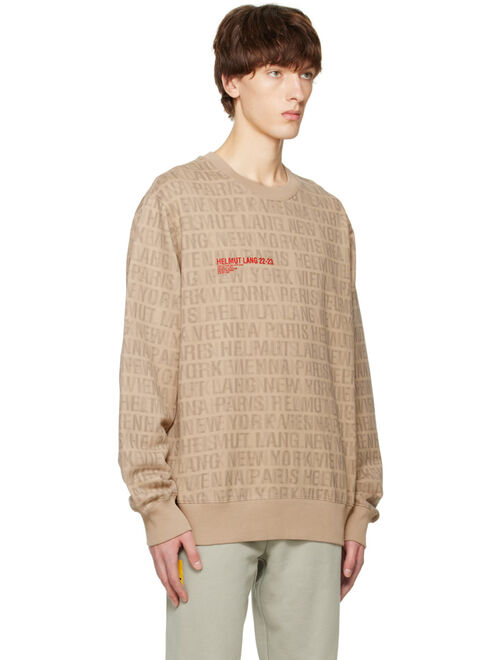 HELMUT LANG Tan Printed Sweatshirt