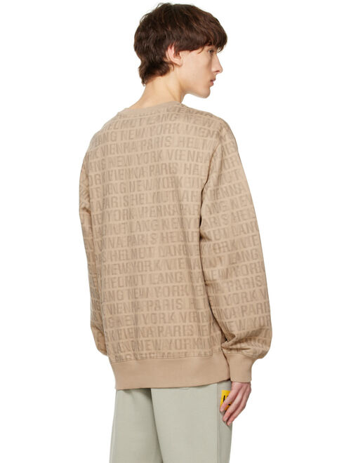 HELMUT LANG Tan Printed Sweatshirt