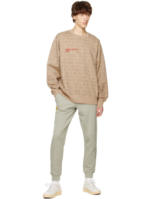 HELMUT LANG Tan Printed Sweatshirt