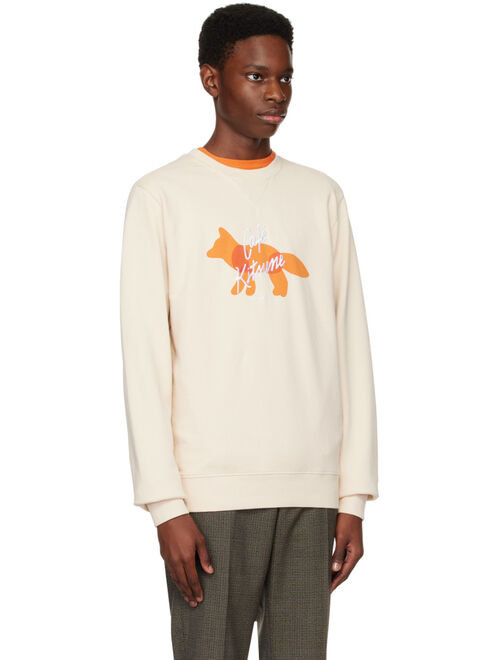 MAISON KITSUNE Beige 'Cafe Kitsune' Sweatshirt