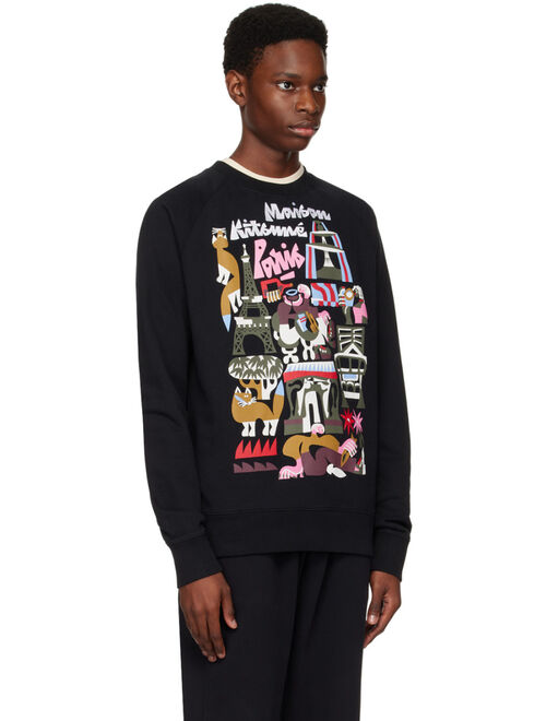 MAISON KITSUNE Black Bill Rebholz Edition 'Paris' Sweatshirt