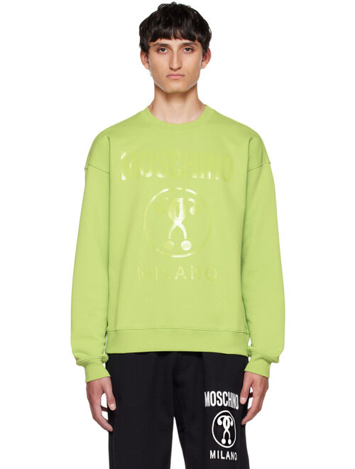 MOSCHINO Green Double Question Mark Sweatshirt