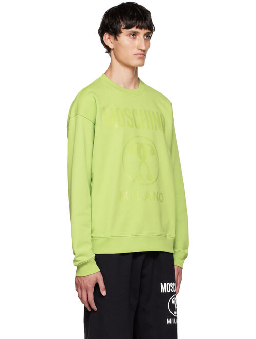 MOSCHINO Green Double Question Mark Sweatshirt