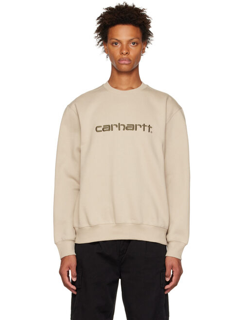 CARHARTT WORK IN PROGRESS Beige Embroidered Sweatshirt