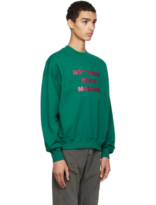 DROLE DE MONSIEUR Green 'Le Sweat Slogan' Sweatshirt