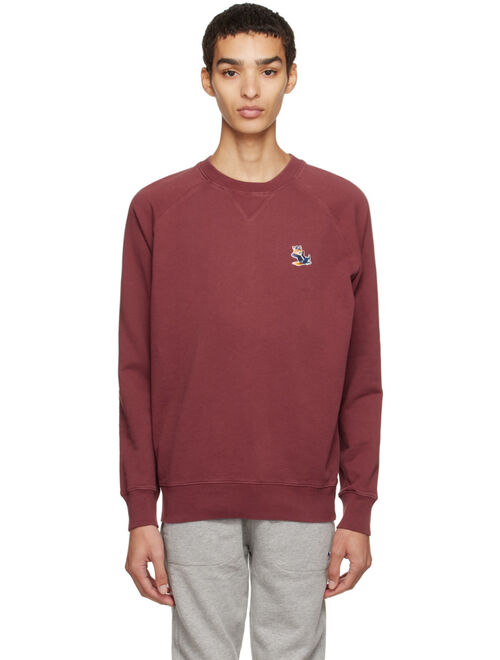 MAISON KITSUNE Burgundy Dressed Fox Sweatshirt