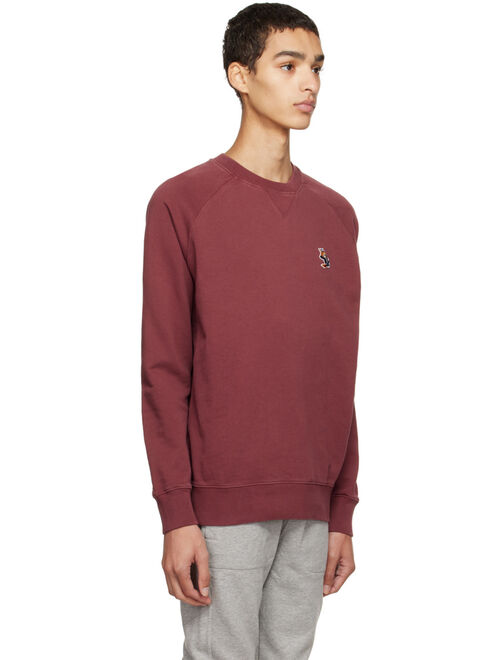 MAISON KITSUNE Burgundy Dressed Fox Sweatshirt