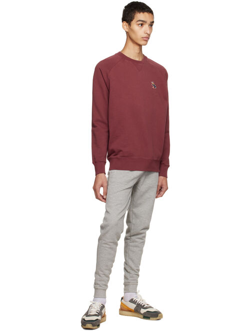 MAISON KITSUNE Burgundy Dressed Fox Sweatshirt