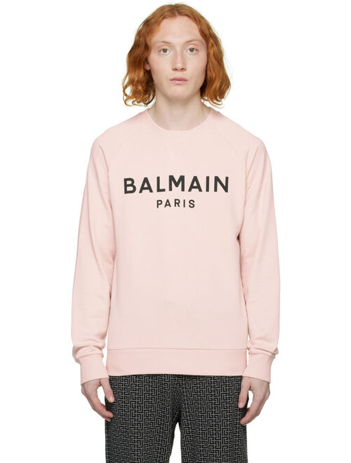 BALMAIN Pink Printed Sweatshirt