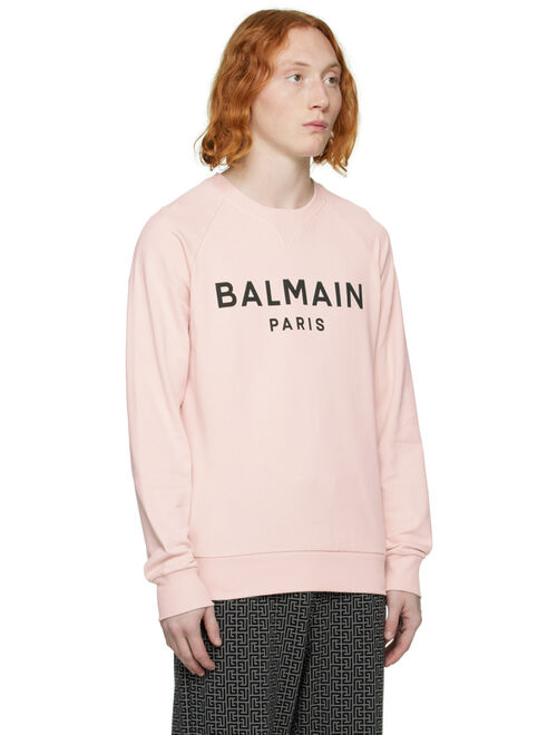 BALMAIN Pink Printed Sweatshirt