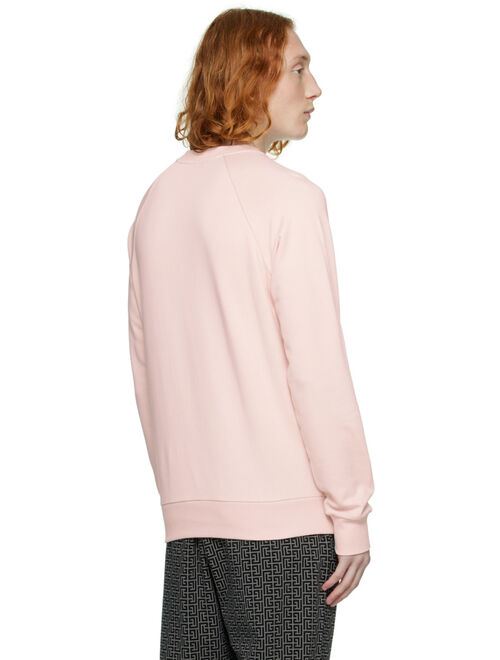 BALMAIN Pink Printed Sweatshirt