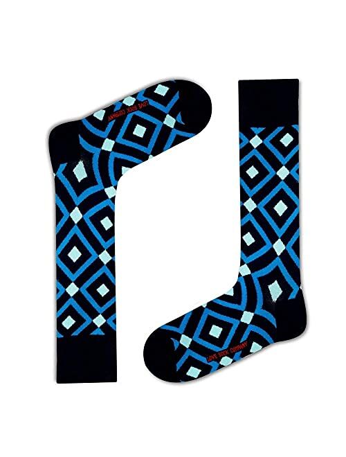 Love Sock Company 3 pack colorful, fun, cool, funky, men's dress socks gift box - Business Navy