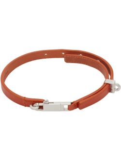 Orange Leather Choker