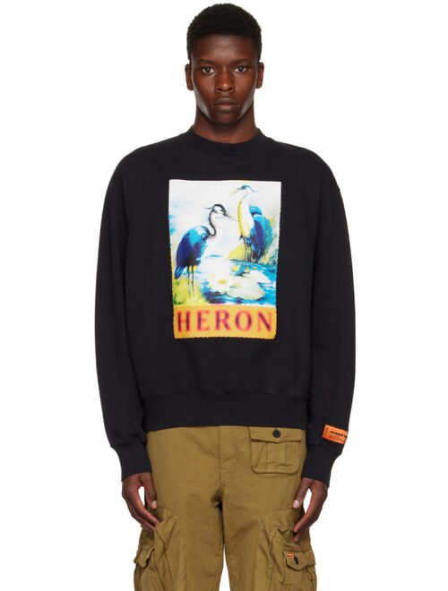 HERON PRESTON Black Halftone Sweatshirt