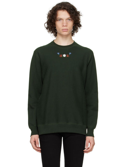 NOAH Green Embroidered Sweatshirt