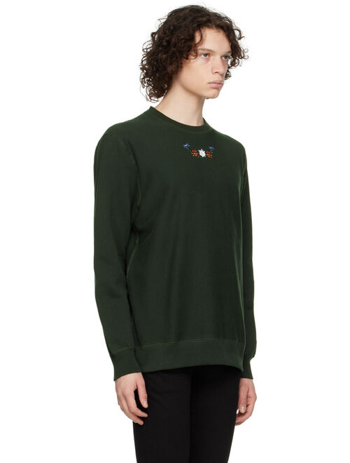 NOAH Green Embroidered Sweatshirt