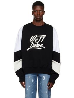 WE11DONE Black Printed Sweatshirt