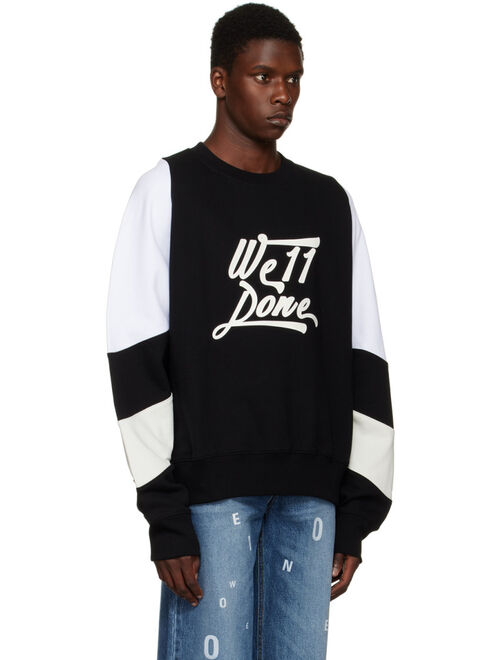 WE11DONE Black Printed Sweatshirt