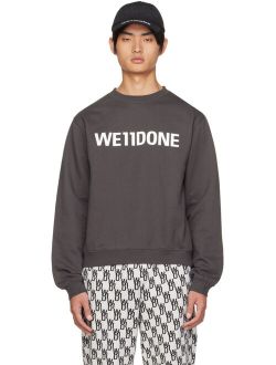 WE11DONE Gray Fitted Sweatshirt