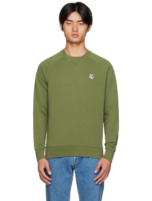 MAISON KITSUNE Khaki Fox Head Sweatshirt