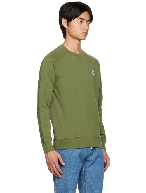 MAISON KITSUNE Khaki Fox Head Sweatshirt