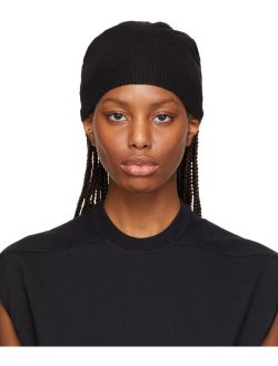 Black Medium Virgin Wool Beanie