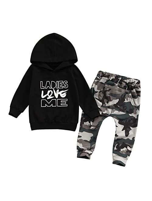 Bmnmsl Toddler Baby Boys Long Sleeve Outfit Hoodie Sweatshirts & Pants Newborn Fall Sweatsuit Infant Winter Clothes Set