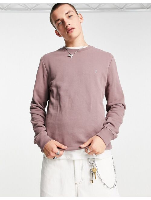 AllSaints Raven sweatshirt in mauve purple