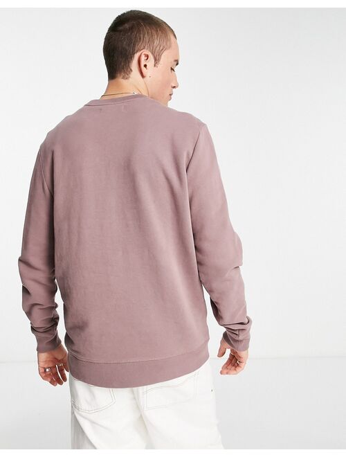 AllSaints Raven sweatshirt in mauve purple