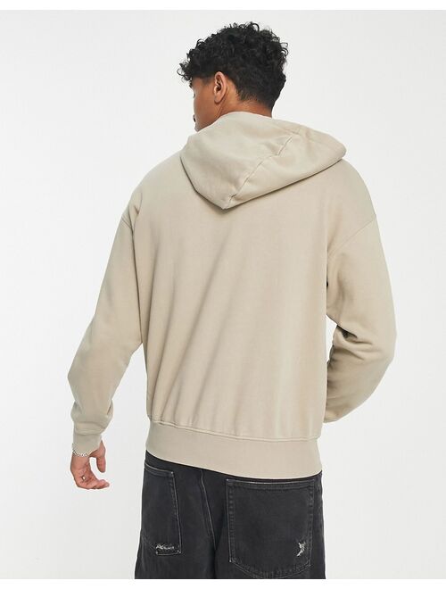 ADPT washed oversized hoodie in beige