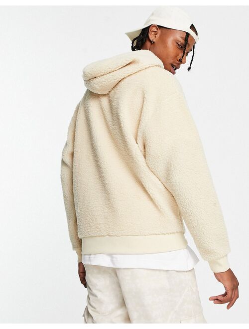 ASOS DESIGN oversized hoodie in beige borg