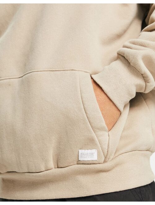 Hollister hoodie with logo in tan