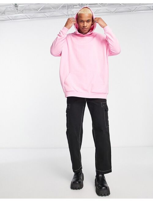 ASOS DESIGN super oversized longline sweatshirt in pink