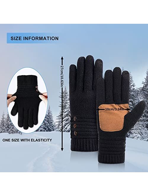 Copcape Gloves for Women, Winter Gloves Warm Wool Knit with Thermal Thinsulate Lined, Gloves for Cold Weather with Touchscreen Finger