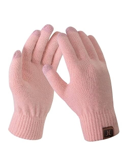 FZ FANTASTIC ZONE Women's Winter Touchscreen Stretch Thermal Magic Gloves Warm Wool Knitted Thick Fleece Lined Texting Gloves for Women