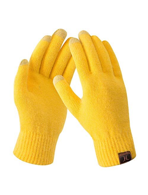 FZ FANTASTIC ZONE Women's Winter Touchscreen Stretch Thermal Magic Gloves Warm Wool Knitted Thick Fleece Lined Texting Gloves for Women