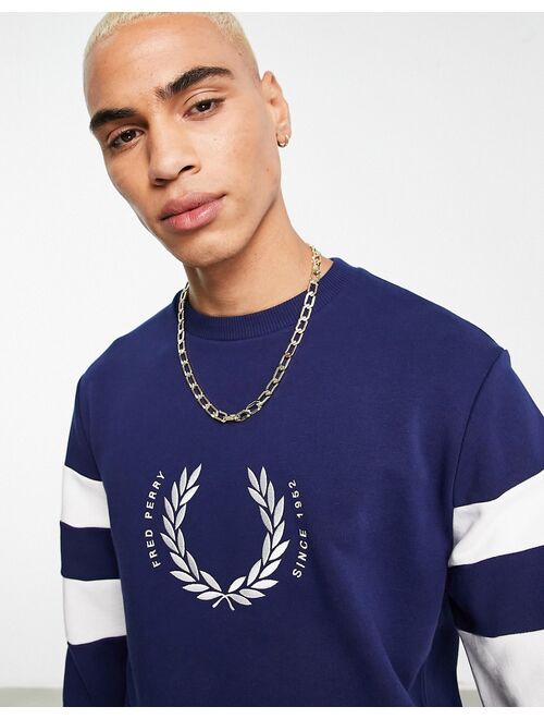 Fred Perry bold tipped sweatshirt in navy