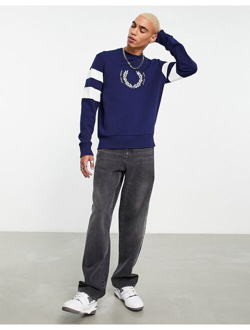 Fred Perry bold tipped sweatshirt in navy