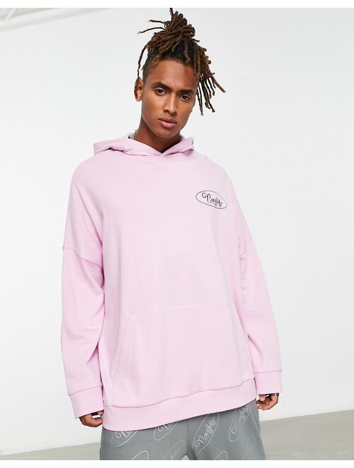 ASOS DESIGN super oversized hoodie in lavender with with logo chest print - part of a set