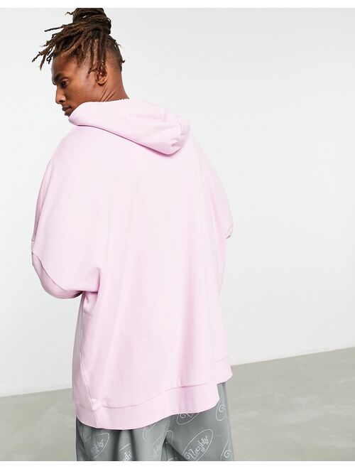 ASOS DESIGN super oversized hoodie in lavender with with logo chest print - part of a set