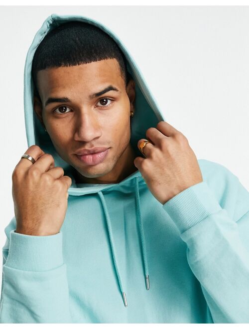 ASOS DESIGN oversized hoodie in aqua blue