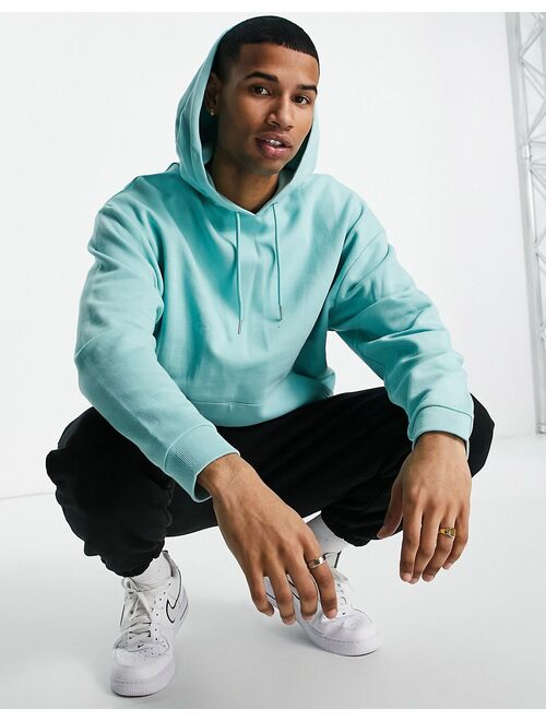 ASOS DESIGN oversized hoodie in aqua blue