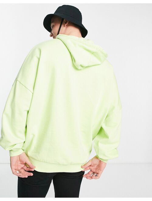 ASOS DESIGN super oversized hoodie in washed lime green